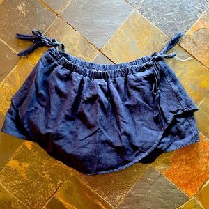 Dainty Hooligan / Honey Belle Navy Blue Adjustable Tie Skort - SIZE LARGE